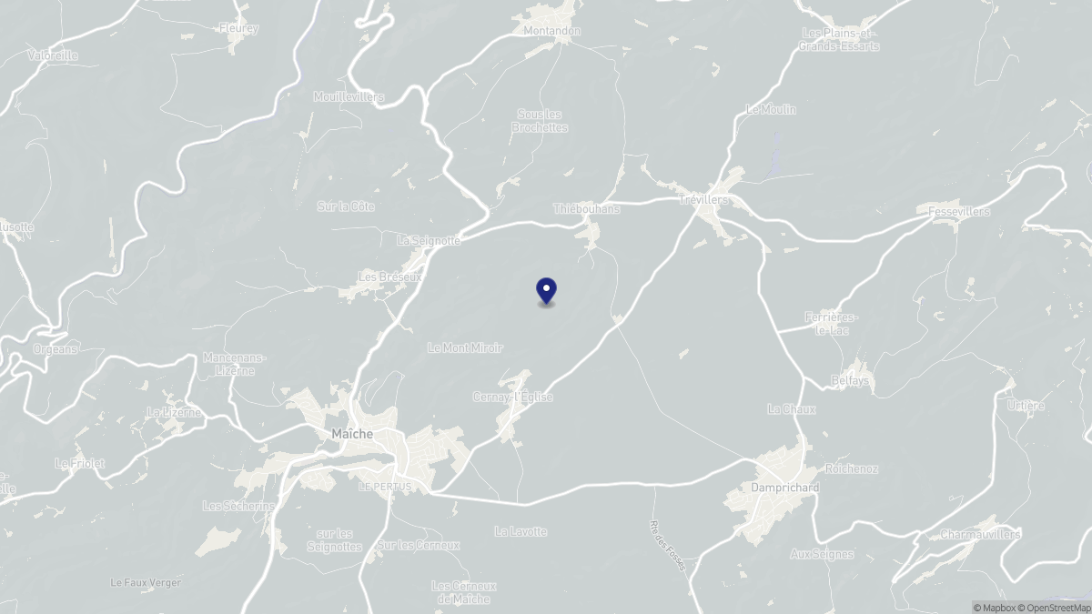 Aperçu cartographique de Thiébouhans, centré sur la commune