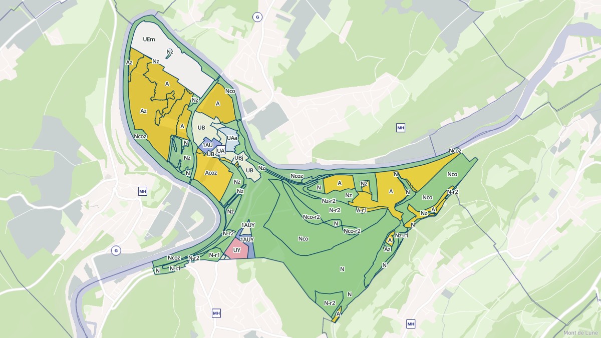 Aperçu cartographique de Thoraise, centré sur la commune