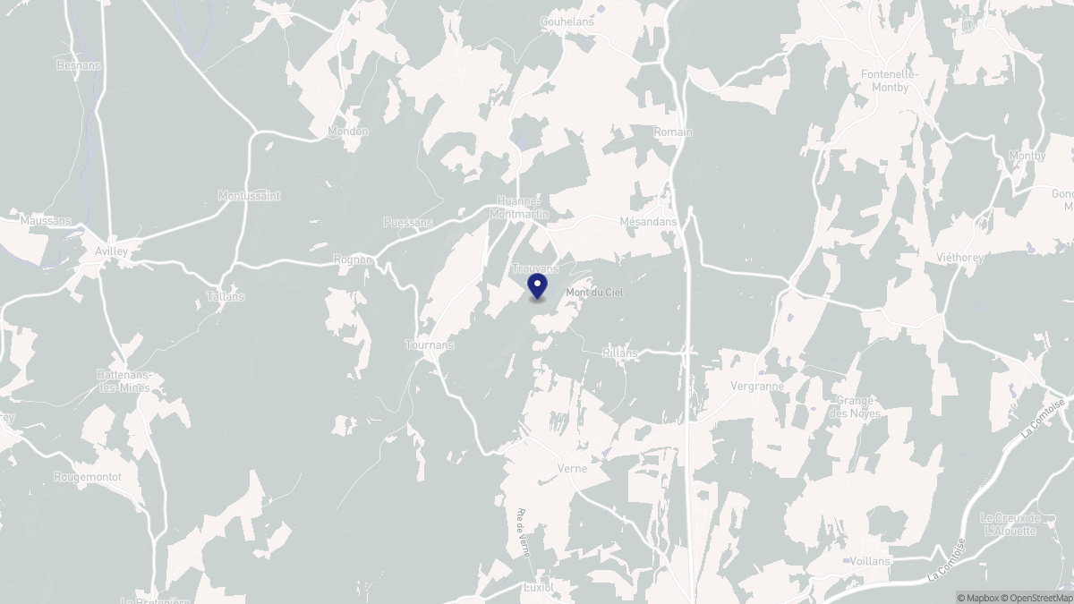 Aperçu cartographique de Trouvans, centré sur la commune