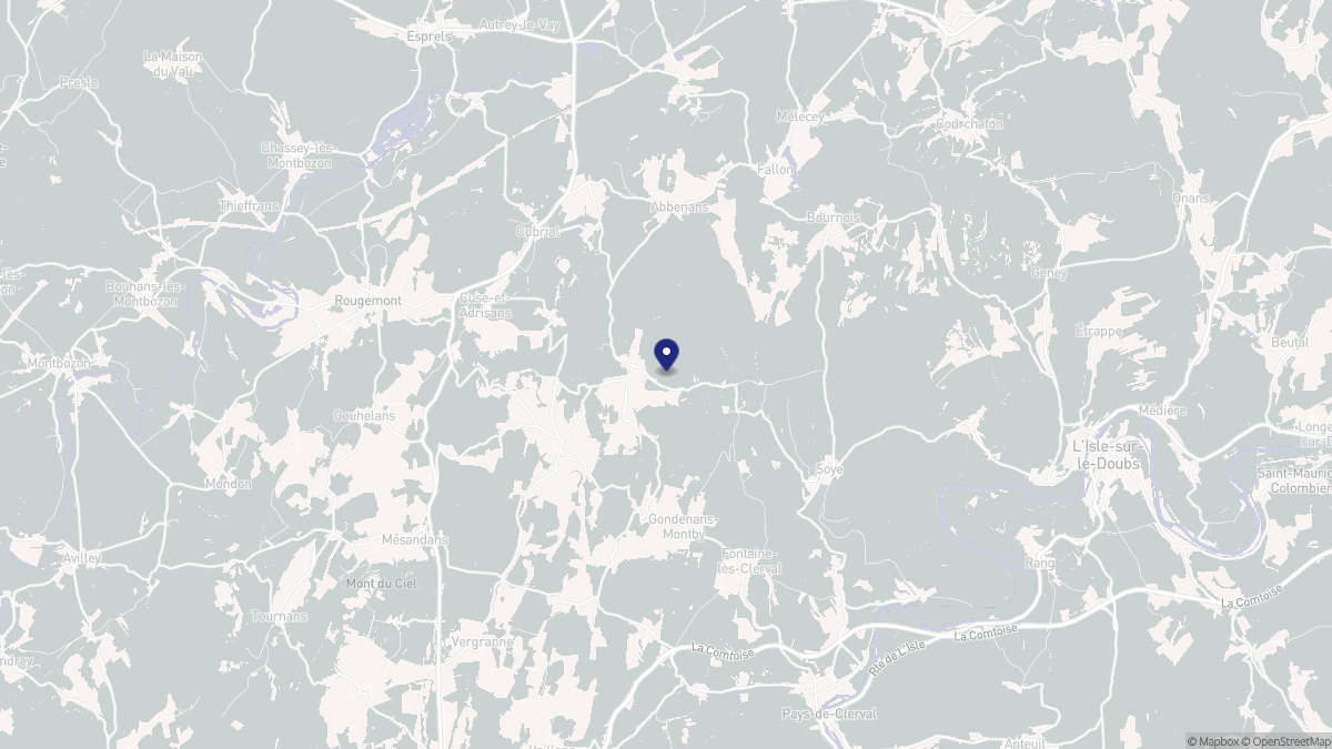 Aperçu cartographique de Uzelle, centré sur la commune