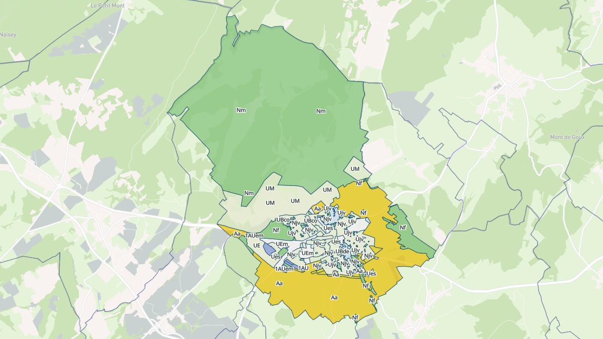 Aperçu cartographique de Valdahon, centré sur la commune