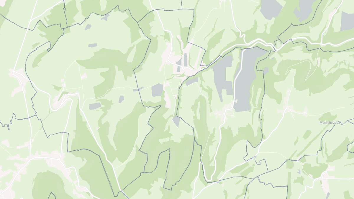 Aperçu cartographique de Vernois-lès-Belvoir, centré sur la commune