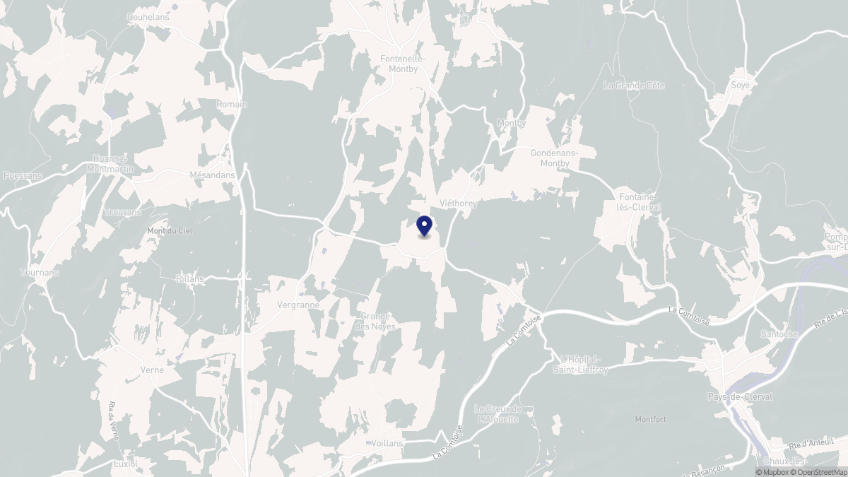 Aperçu cartographique de Viéthorey, centré sur la commune