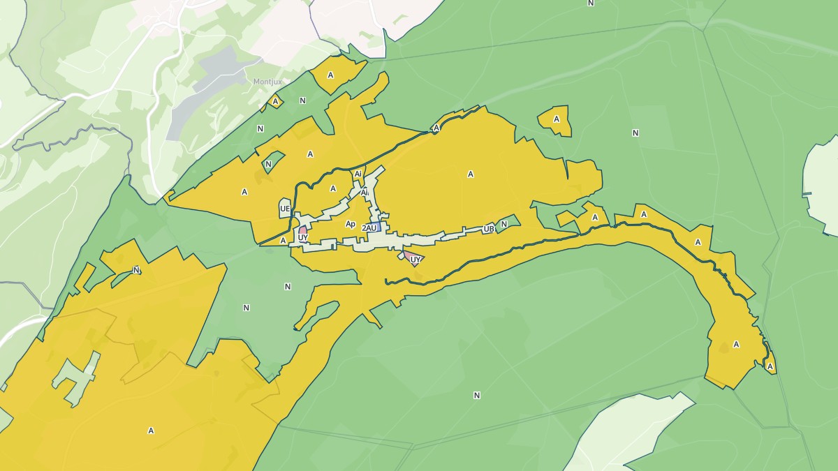 Aperçu cartographique de Villeneuve-d'Amont, centré sur la commune