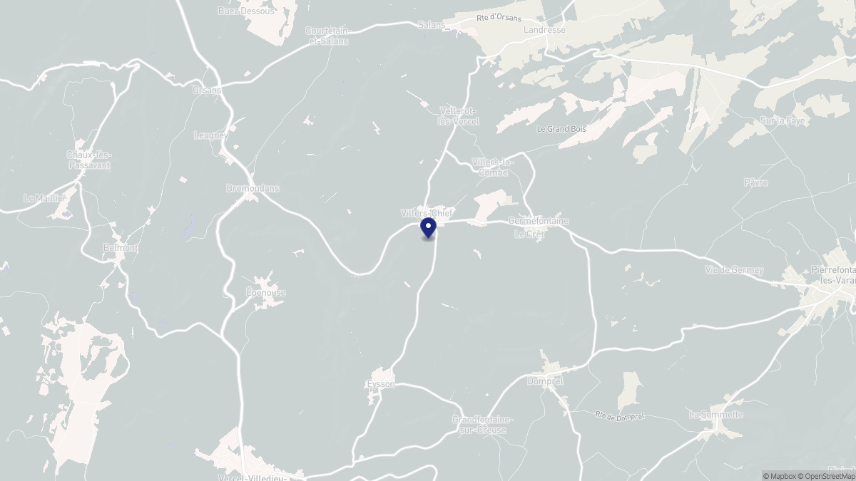 Aperçu cartographique de Villers-Chief, centré sur la commune