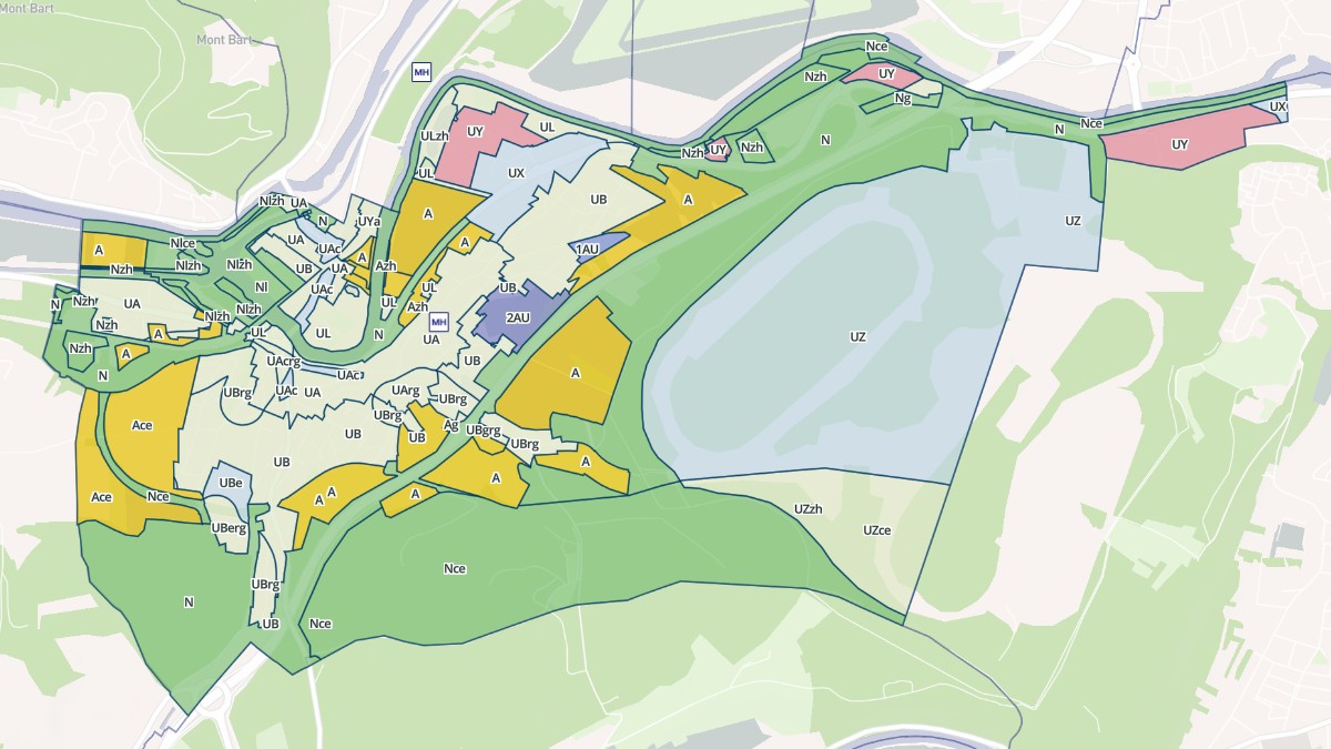 Aperçu cartographique de Voujeaucourt, centré sur la commune