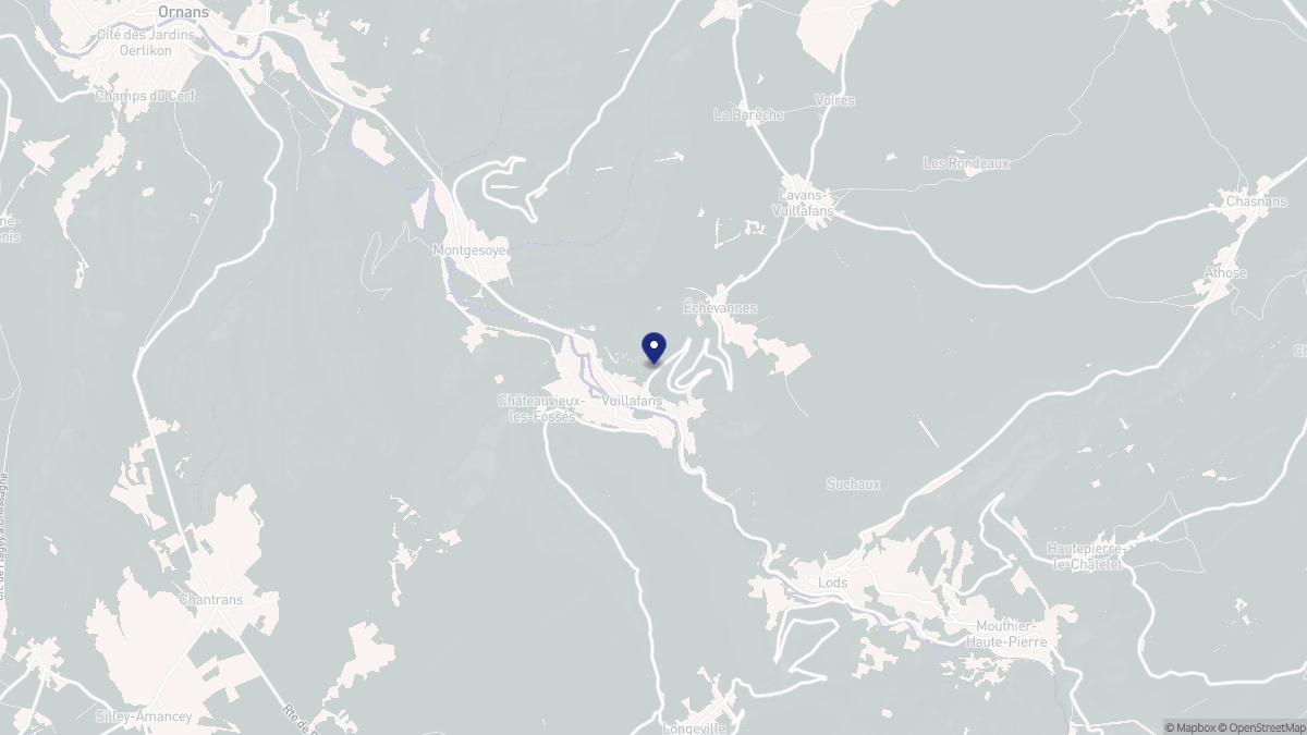 Aperçu cartographique de Vuillafans, centré sur la commune