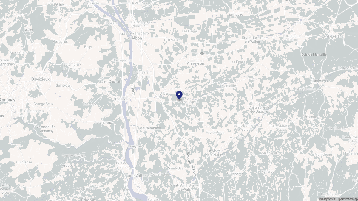 Aperçu cartographique de Albon, centré sur la commune