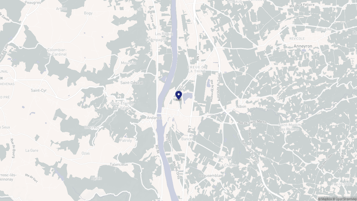 Aperçu cartographique de Andancette, centré sur la commune