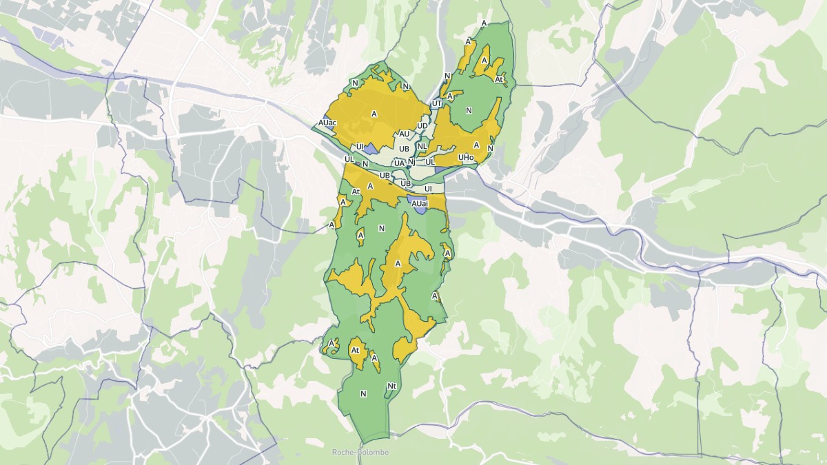 Aperçu cartographique de Aouste-sur-Sye, centré sur la commune