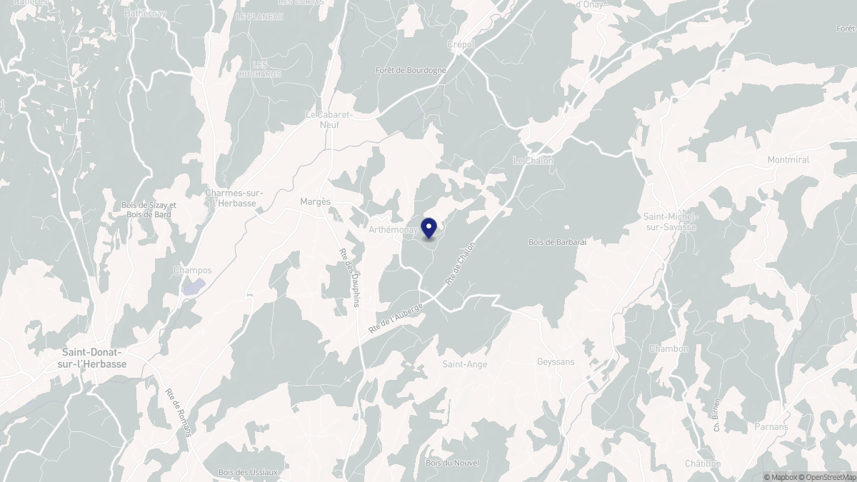 Aperçu cartographique de Arthémonay, centré sur la commune