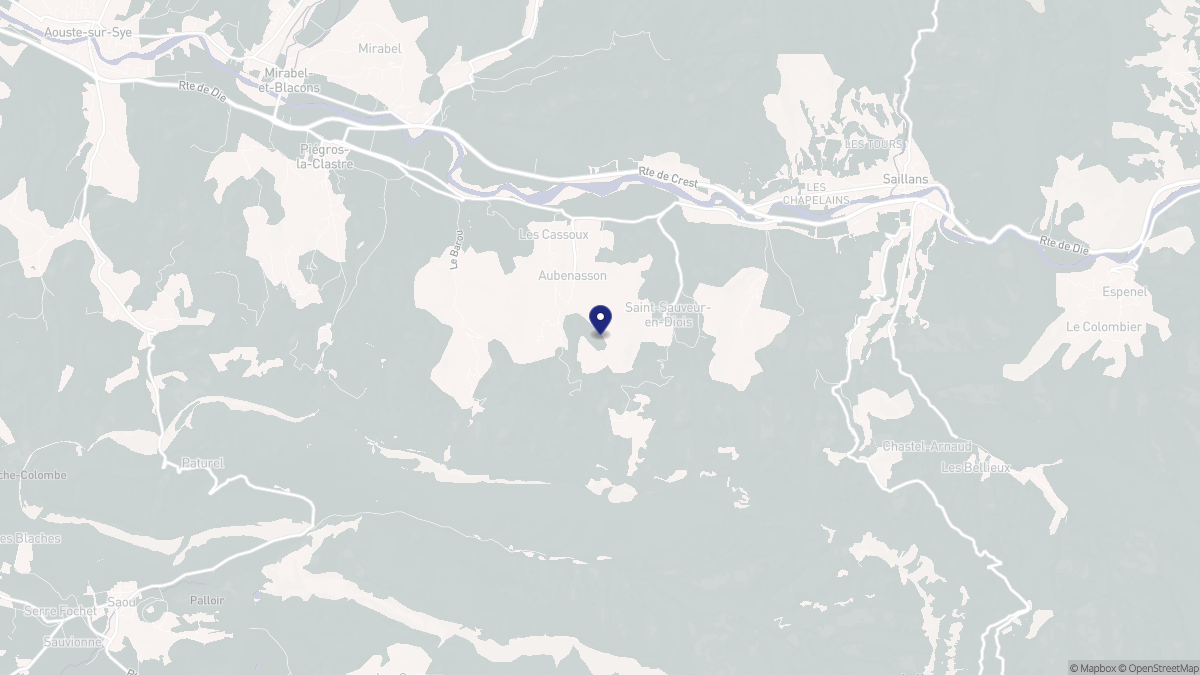Aperçu cartographique de Aubenasson, centré sur la commune