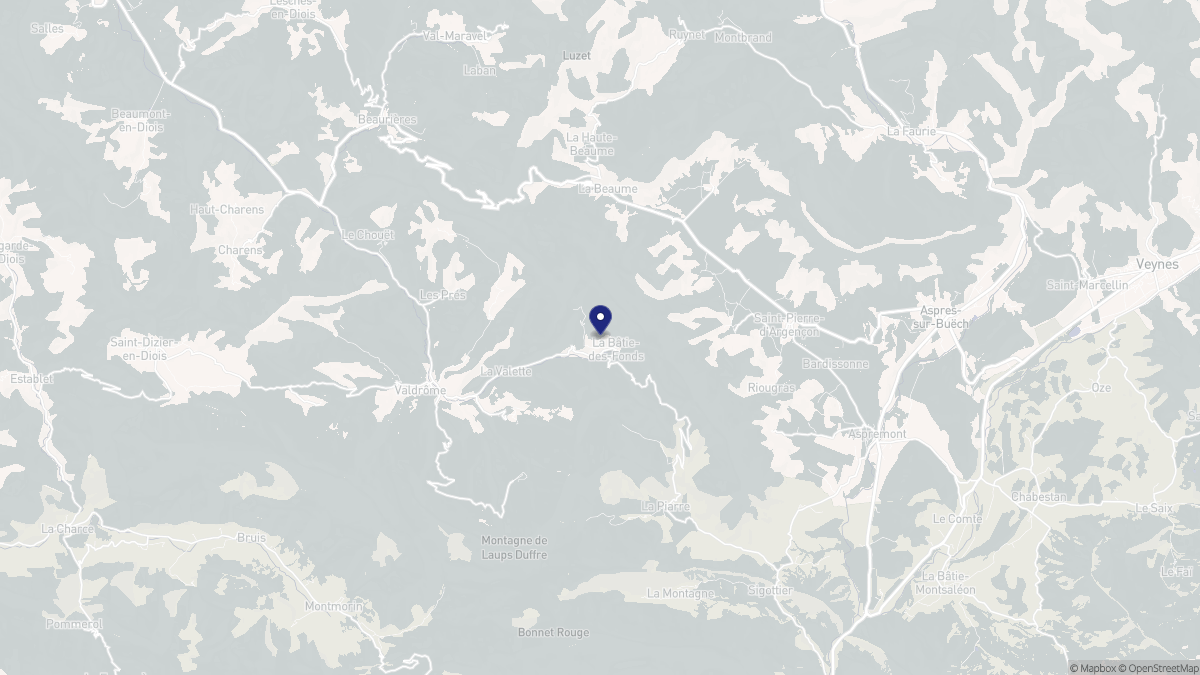 Aperçu cartographique de La Bâtie-des-Fonds, centré sur la commune