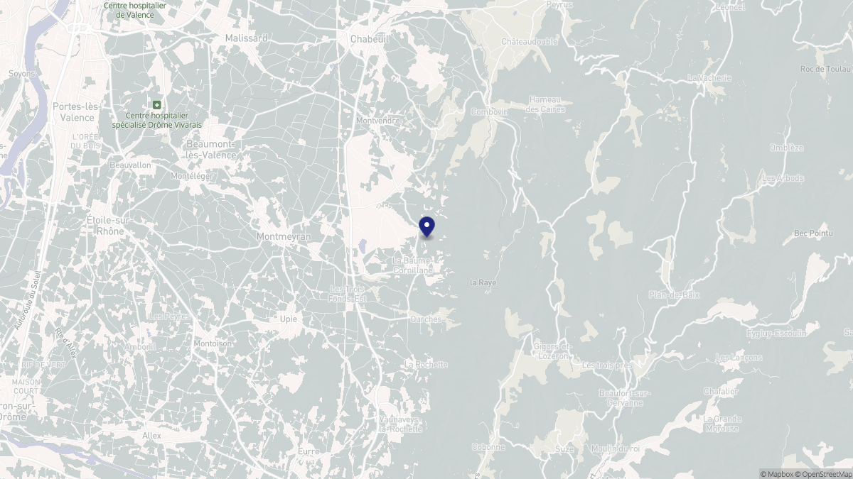 Aperçu cartographique de La Baume-Cornillane, centré sur la commune