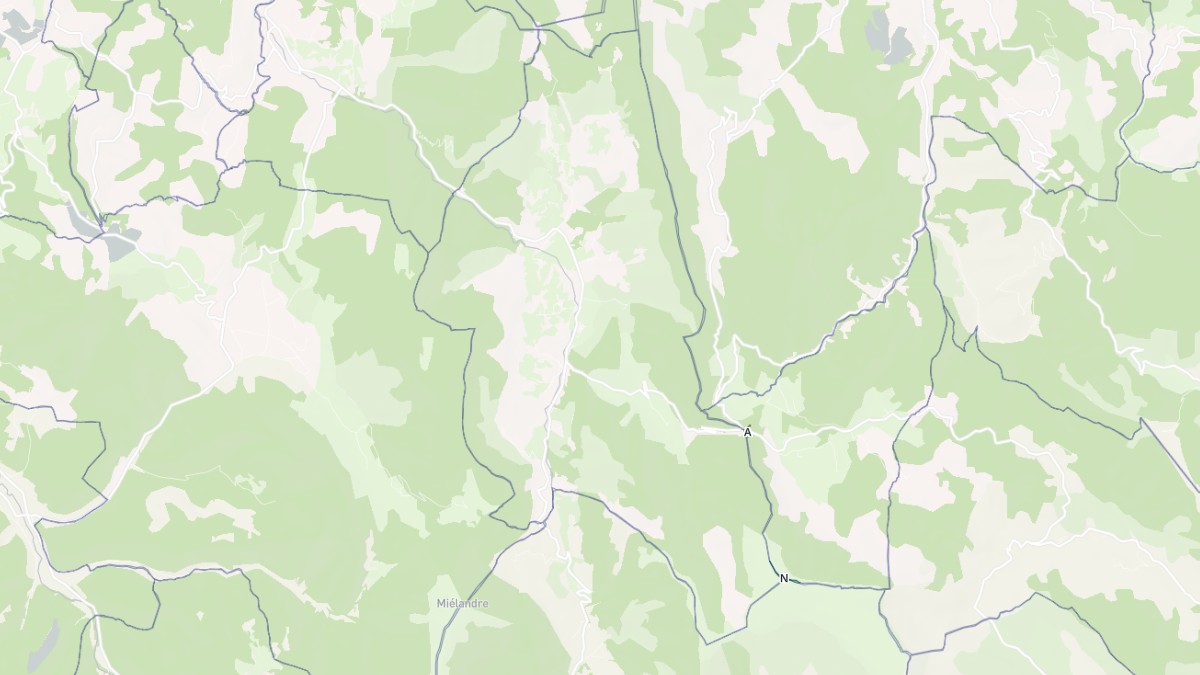 Aperçu cartographique de Bouvières, centré sur la commune
