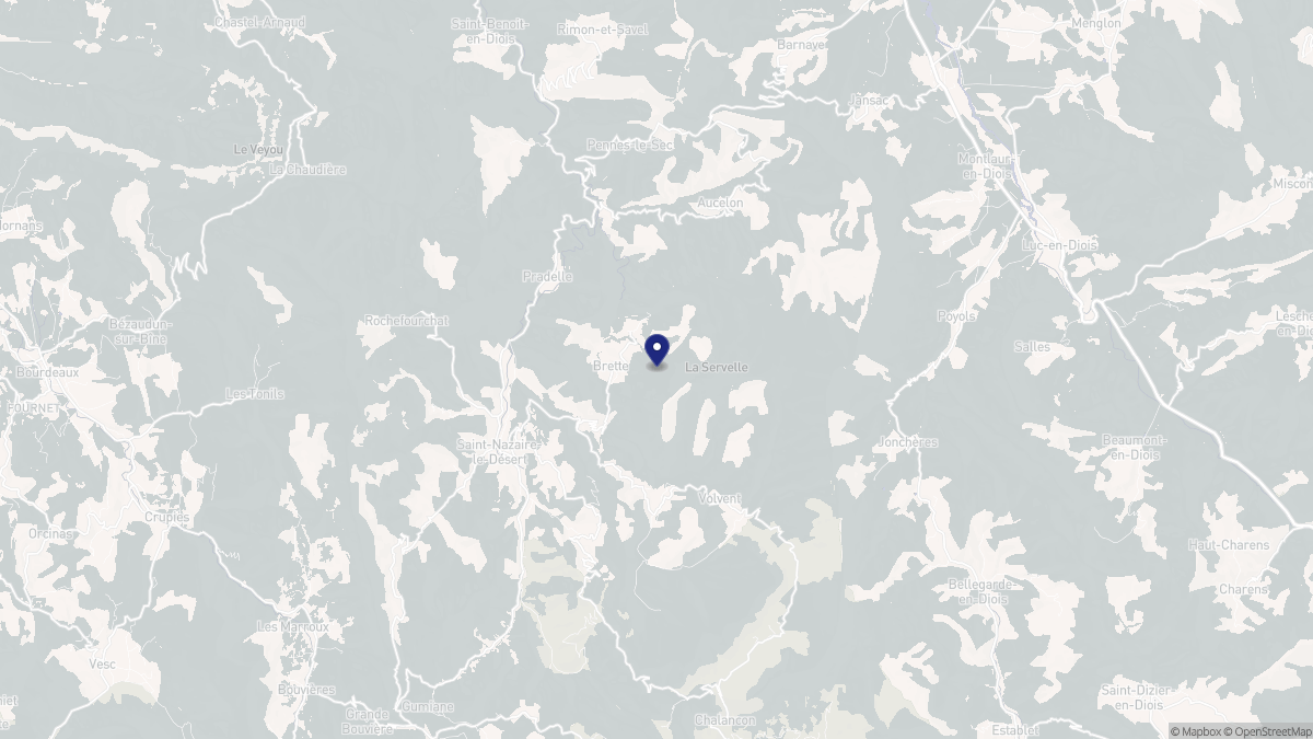 Aperçu cartographique de Brette, centré sur la commune