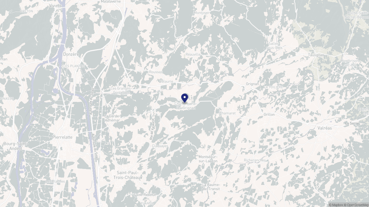 Aperçu cartographique de Chantemerle-lès-Grignan, centré sur la commune