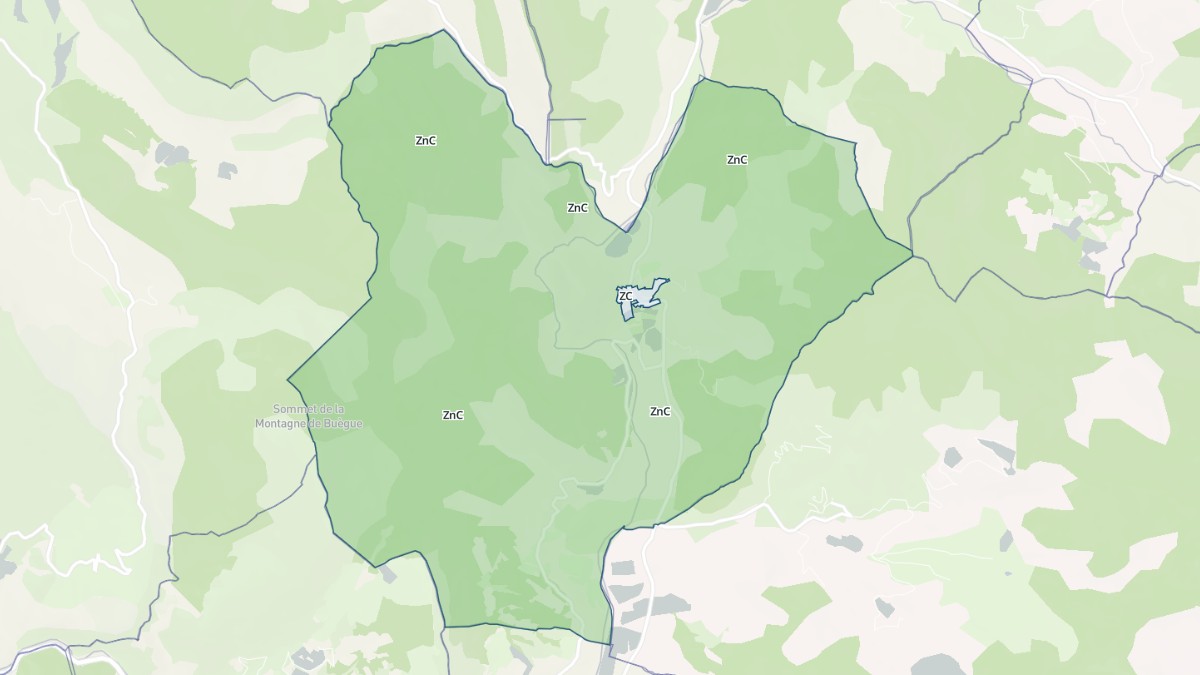 Aperçu cartographique de Cornillon-sur-l'Oule, centré sur la commune
