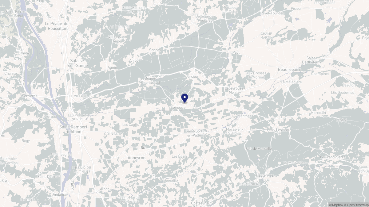 Aperçu cartographique de Épinouze, centré sur la commune