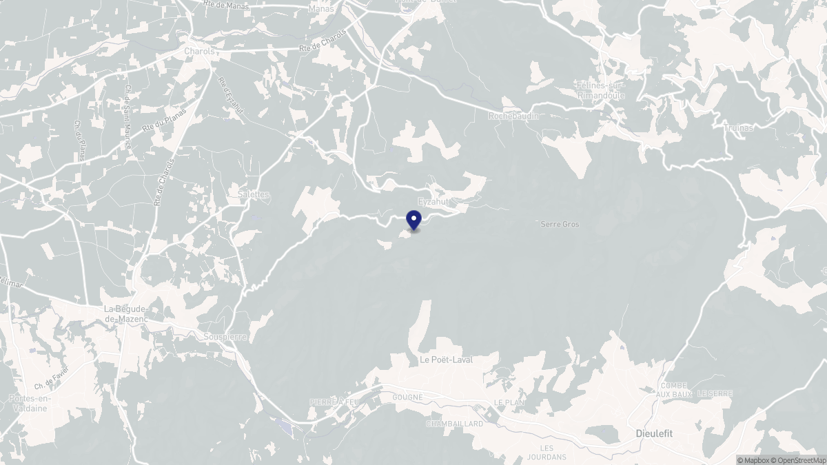 Aperçu cartographique de Eyzahut, centré sur la commune