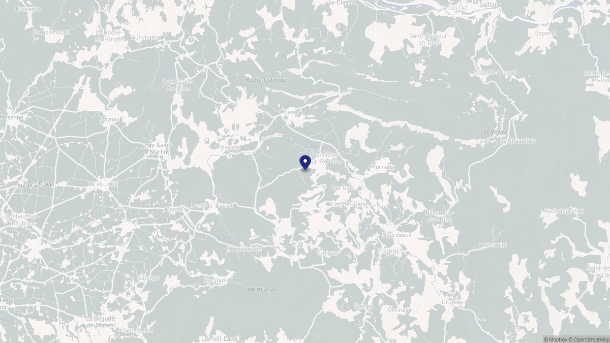 Aperçu cartographique de Francillon-sur-Roubion, centré sur la commune
