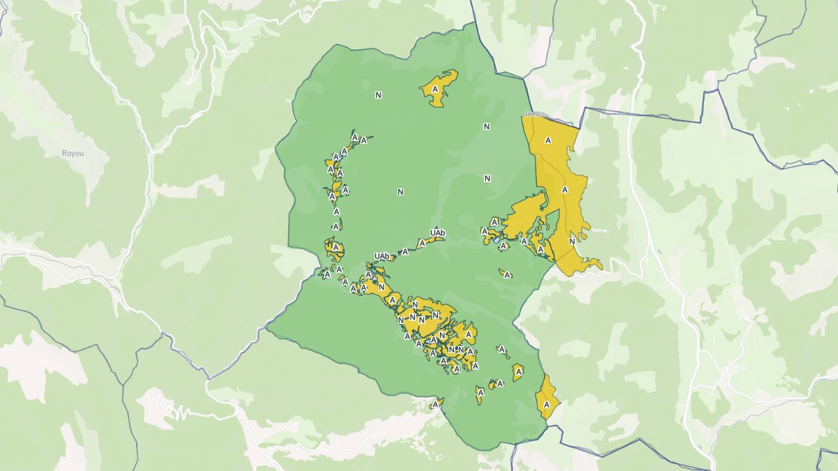 Aperçu cartographique de Glandage, centré sur la commune