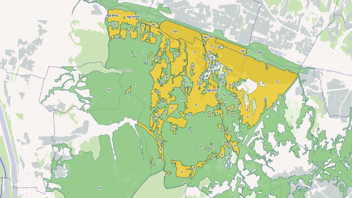 Aperçu cartographique de Grane, centré sur la commune