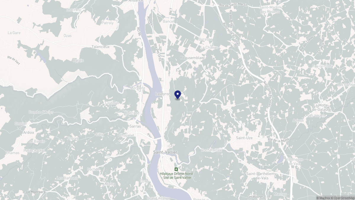 Aperçu cartographique de Laveyron, centré sur la commune