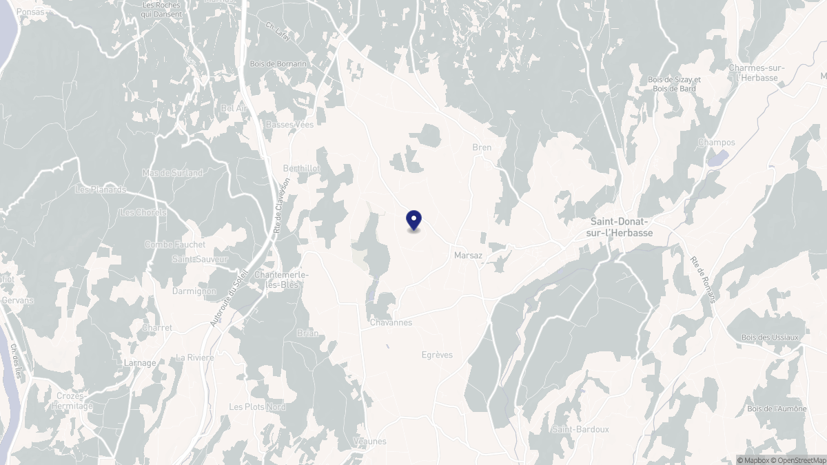 Aperçu cartographique de Marsaz, centré sur la commune