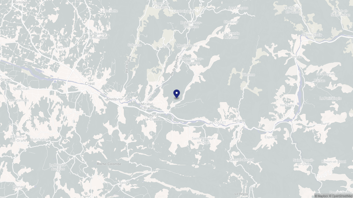 Aperçu cartographique de Mirabel-et-Blacons, centré sur la commune