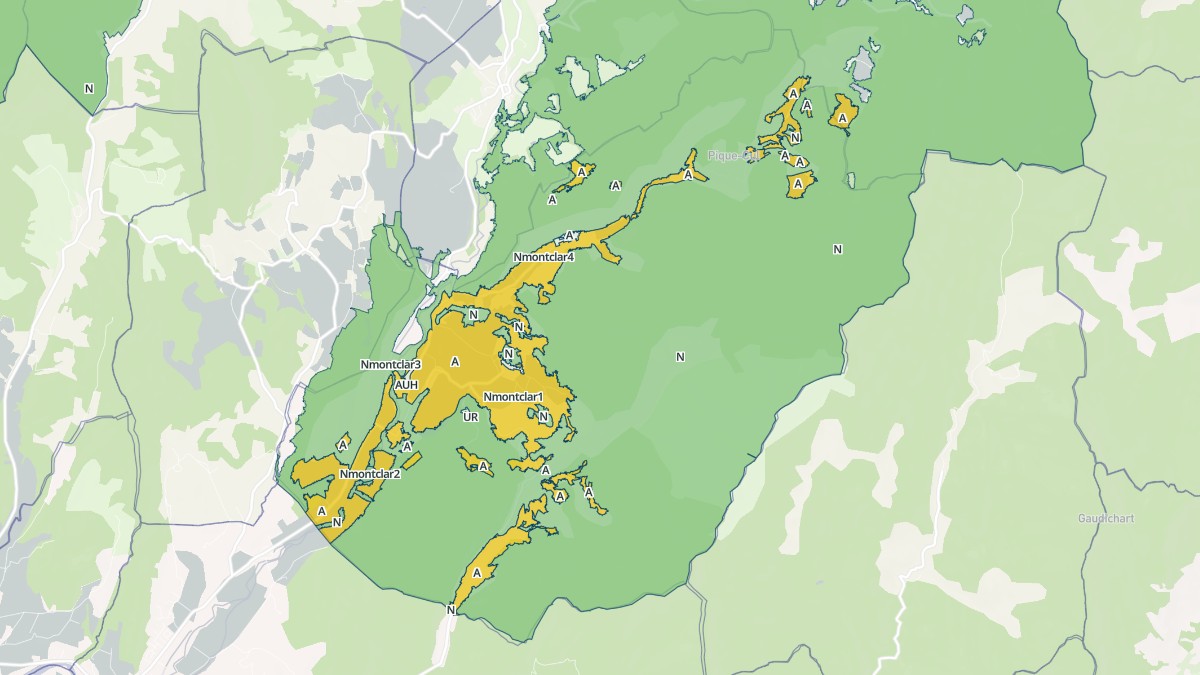 Aperçu cartographique de Montclar-sur-Gervanne, centré sur la commune