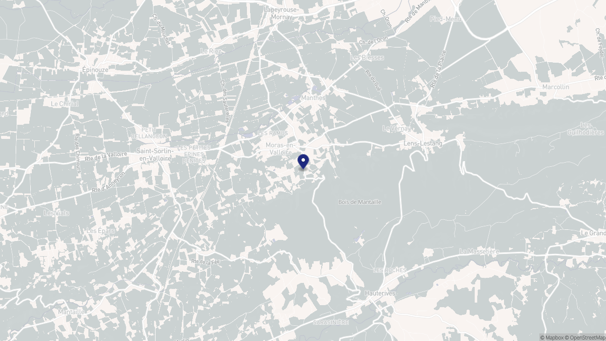 Aperçu cartographique de Moras-en-Valloire, centré sur la commune