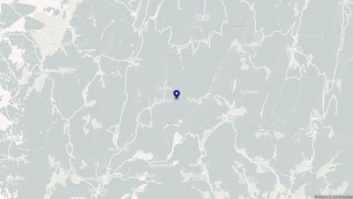 Aperçu cartographique de Omblèze, centré sur la commune
