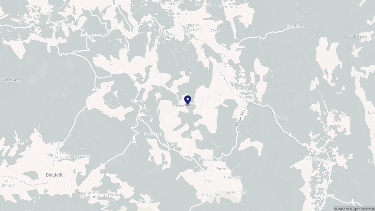Aperçu cartographique de Orcinas, centré sur la commune