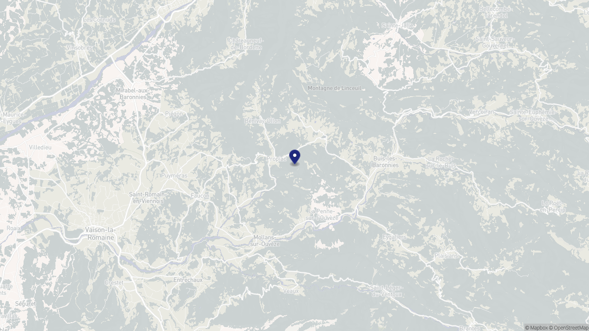 Aperçu cartographique de Propiac, centré sur la commune