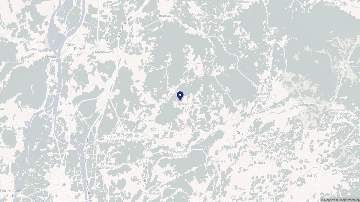 Aperçu cartographique de Réauville, centré sur la commune
