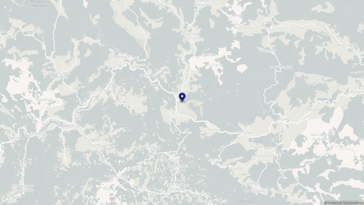 Aperçu cartographique de Rémuzat, centré sur la commune