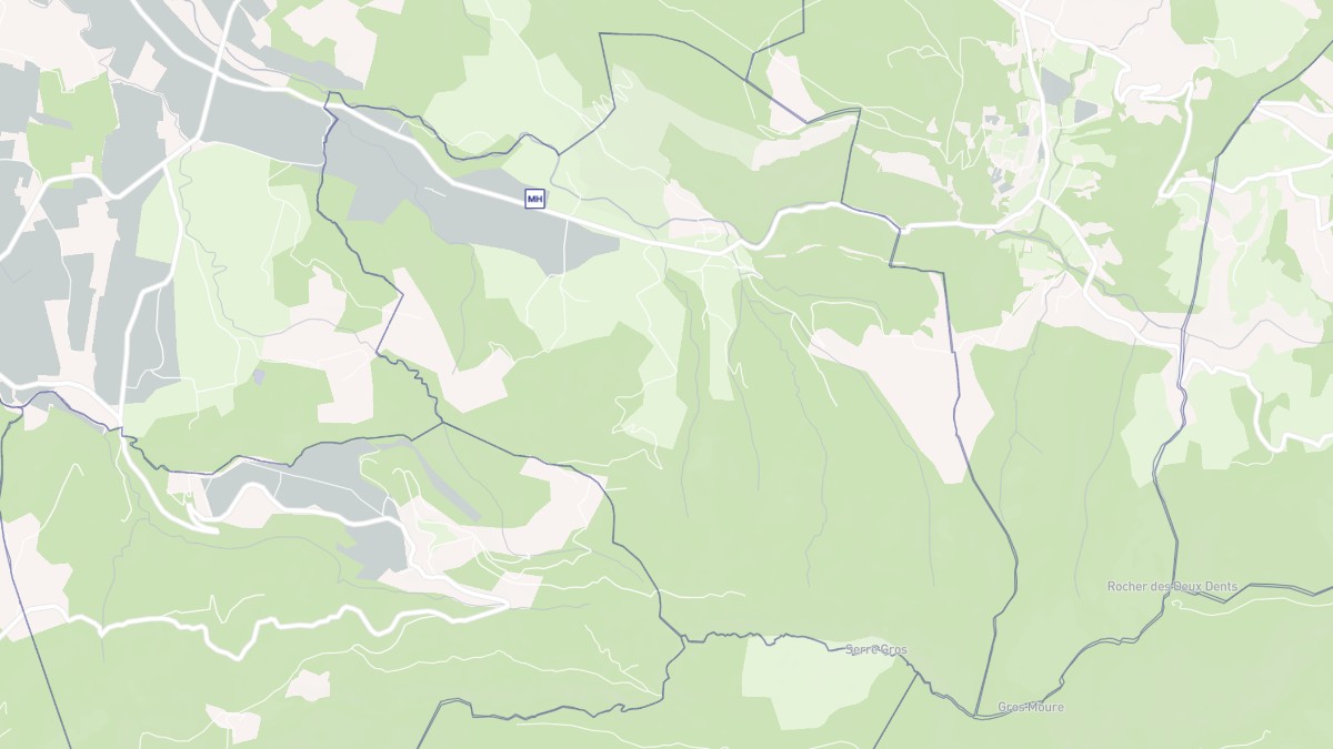 Aperçu cartographique de Rochebaudin, centré sur la commune