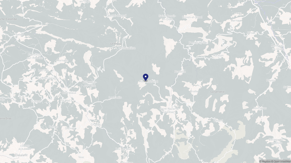 Aperçu cartographique de Rochefourchat, centré sur la commune