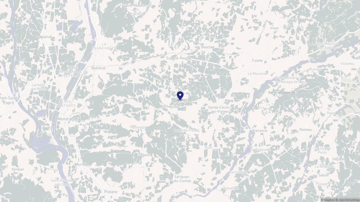 Aperçu cartographique de Rochegude, centré sur la commune