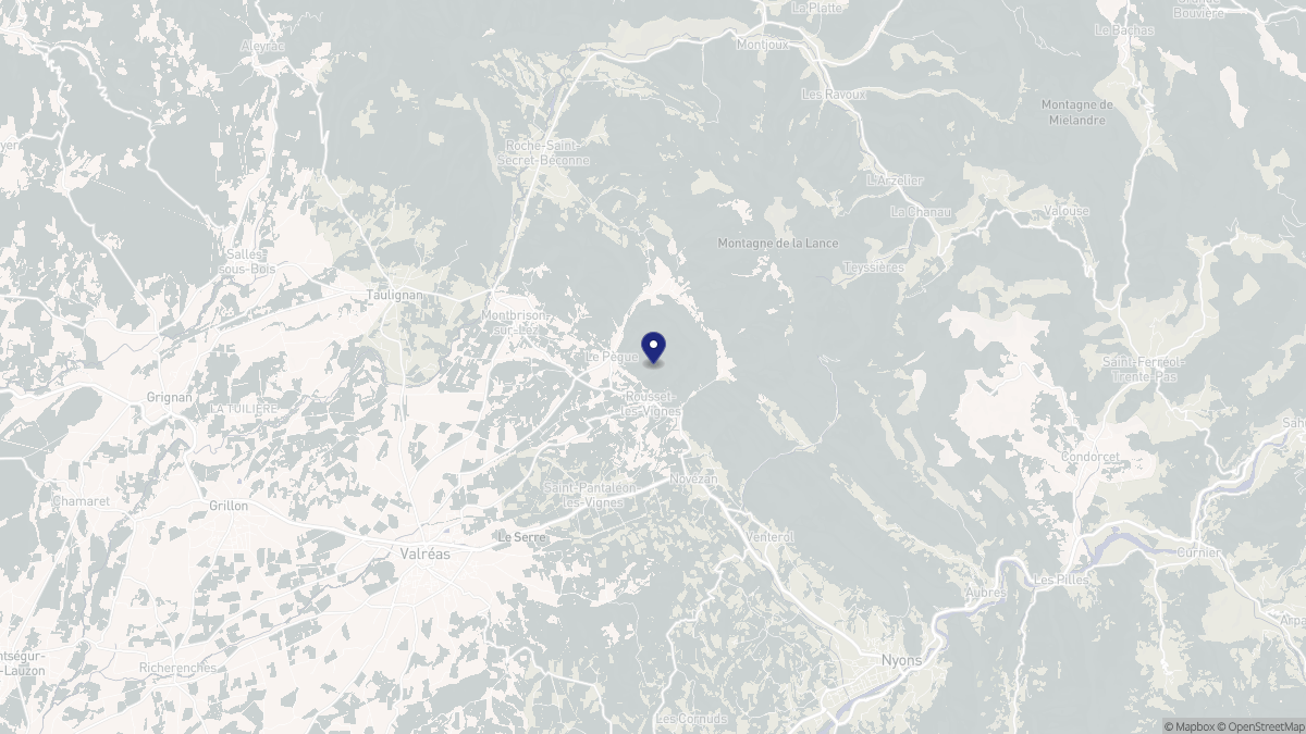Aperçu cartographique de Rousset-les-Vignes, centré sur la commune