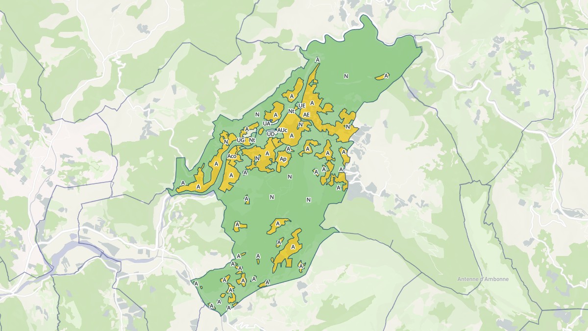 Aperçu cartographique de Sahune, centré sur la commune
