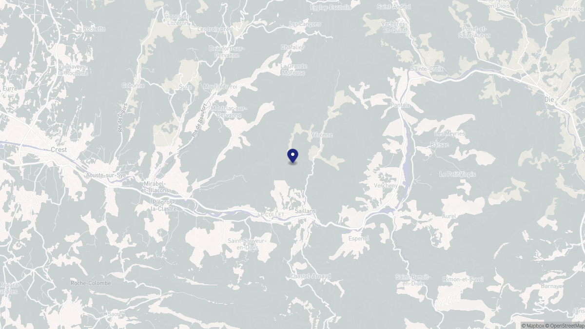 Aperçu cartographique de Saillans, centré sur la commune