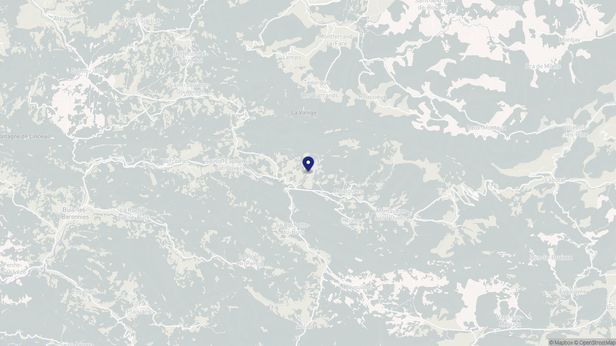 Aperçu cartographique de Saint-Auban-sur-l'Ouvèze, centré sur la commune