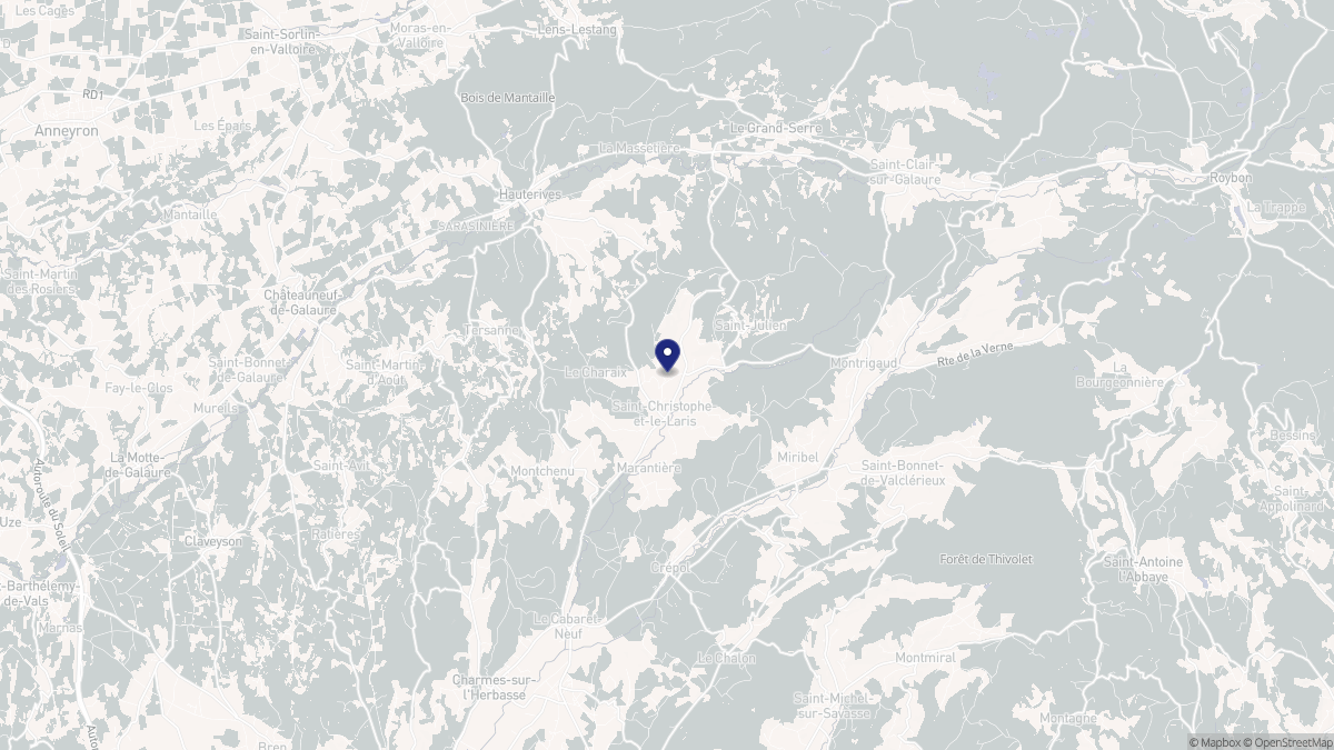 Aperçu cartographique de Saint-Christophe-et-le-Laris, centré sur la commune
