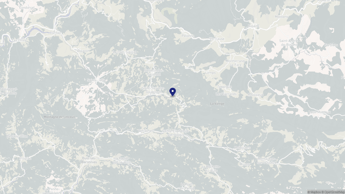 Aperçu cartographique de Saint-Sauveur-Gouvernet, centré sur la commune