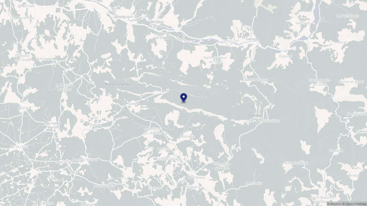 Aperçu cartographique de Saou, centré sur la commune