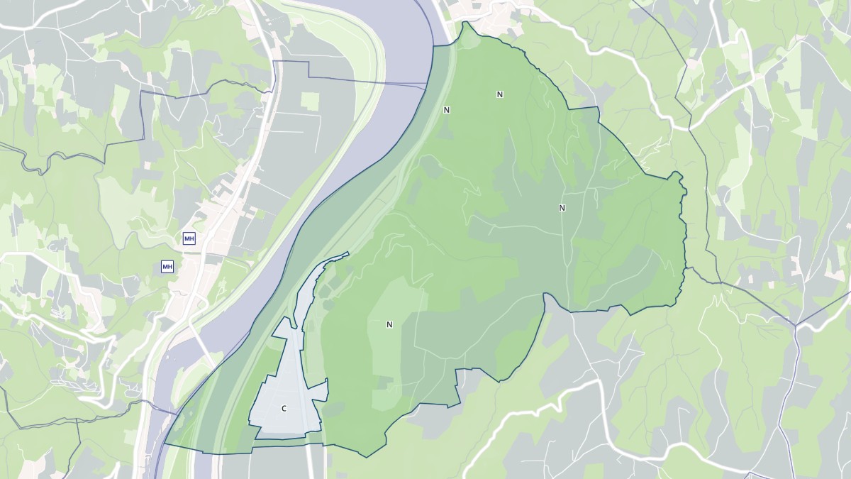 Aperçu cartographique de Serves-sur-Rhône, centré sur la commune