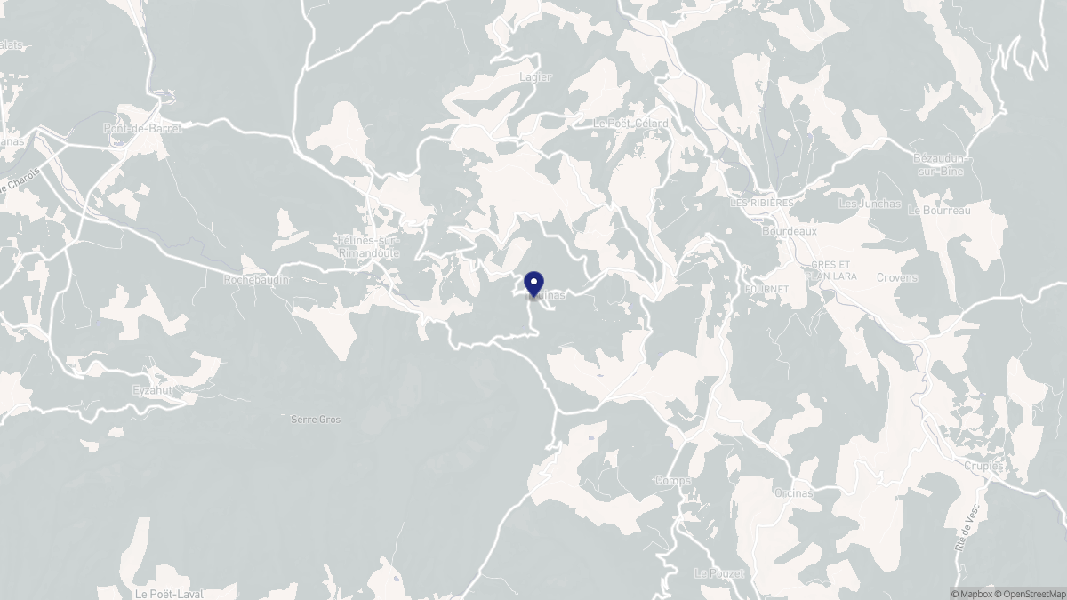 Aperçu cartographique de Truinas, centré sur la commune