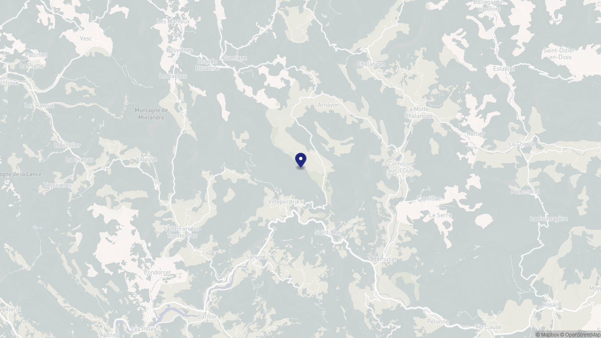 Aperçu cartographique de Villeperdrix, centré sur la commune